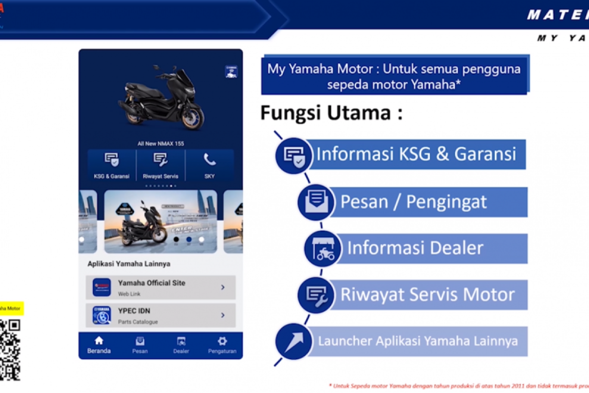 Cara pakai hingga layanan utama aplikasi 'My Yamaha'