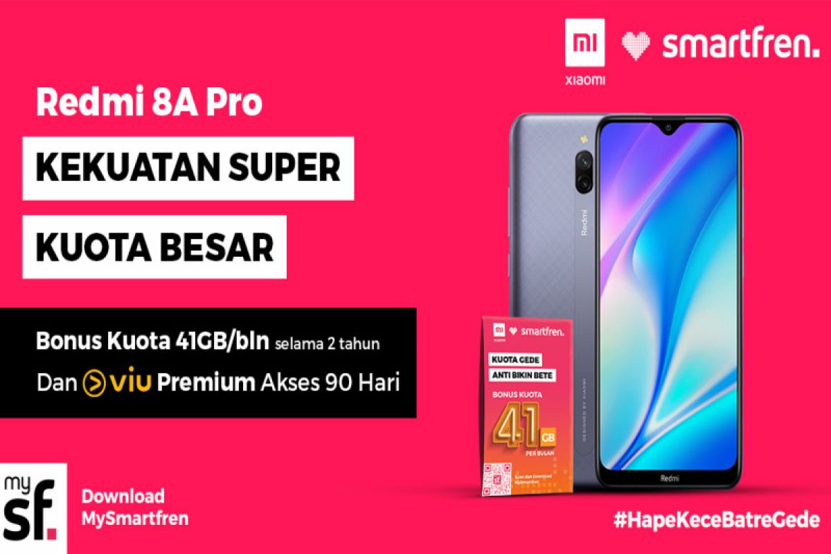 Smartfren tawarkan paket kuota 41 GB per bulan untuk pembelian Xiaomi Redmi 8A Pro