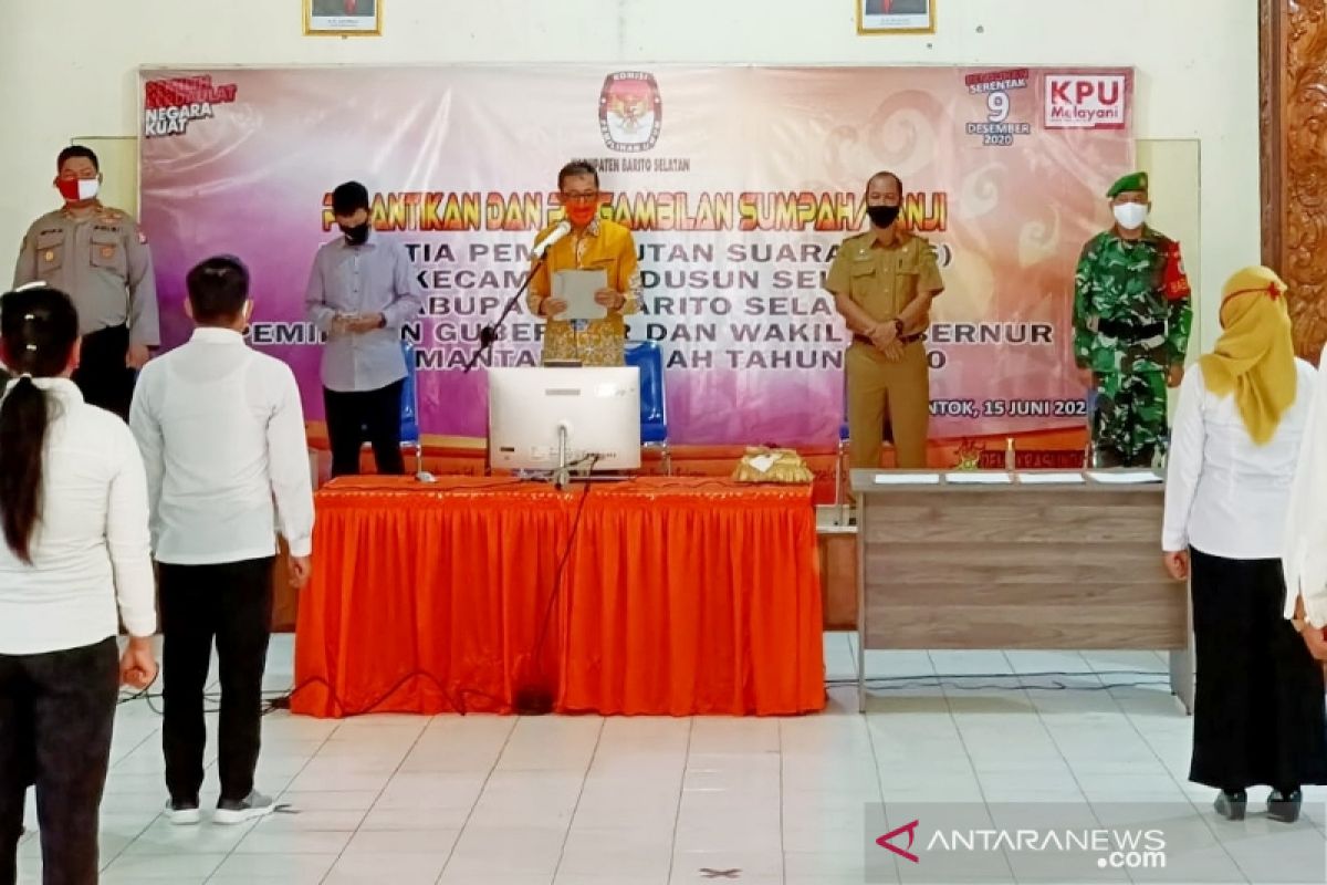 KPU Barito Selatan lantik PPS Pilgub Kalteng