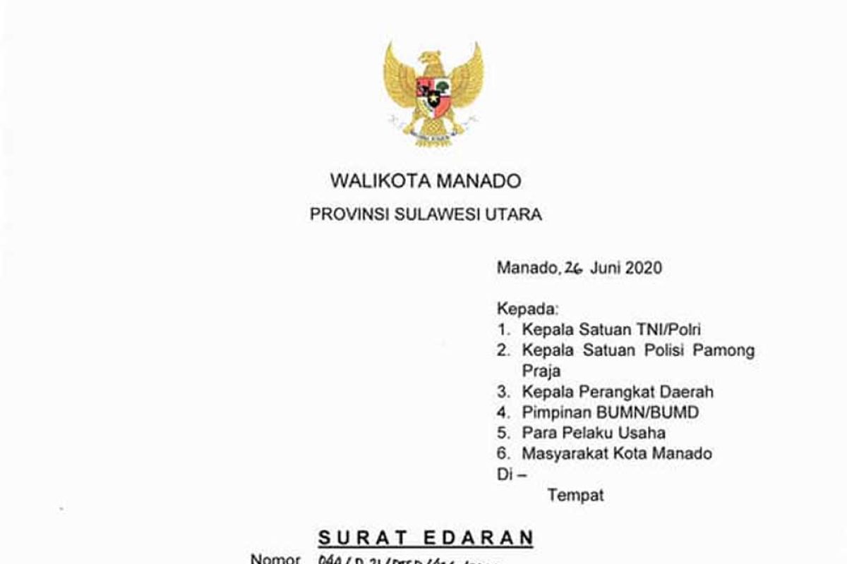 Pemkot Manado Perpanjang Penutupan operasional Hiburan Malam