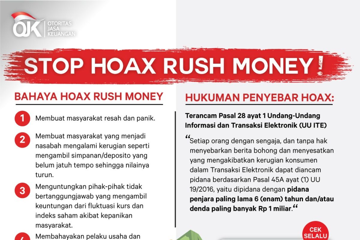 Waspadai beredarnya informasi "hoax ajakan penarikan dana di perbankan