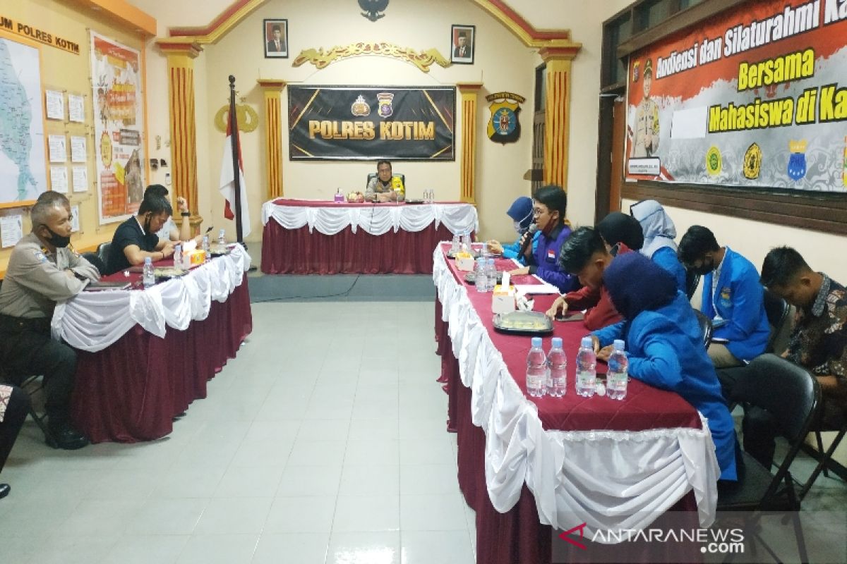 Mahasiswa diterima sampaikan aspirasi kepada Kapolres Kotim