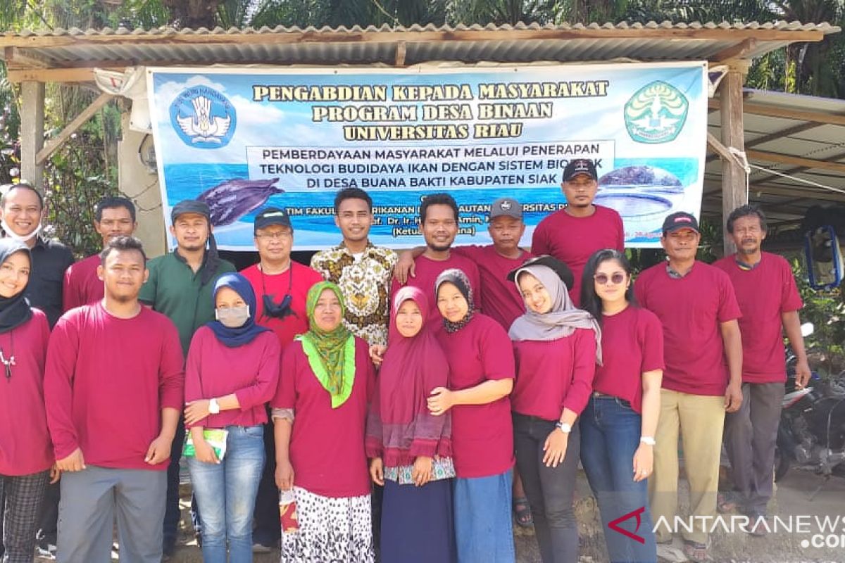 Kukerta di Siak, Mahasiswa UR kenalkan budidaya lele sistem bioflok