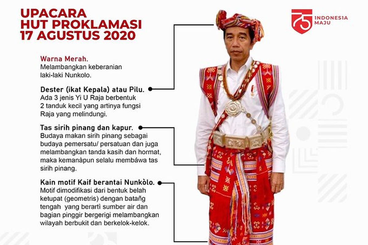 Makna tenun kaif dari NTT yang dipakai Presiden saat upacara