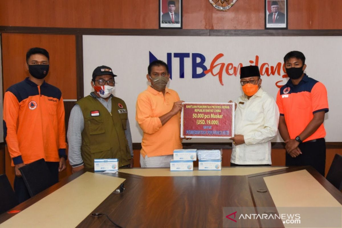 NTB menerima bantuan 50 ribu masker medis dari Provinsi Henan Tiongkok