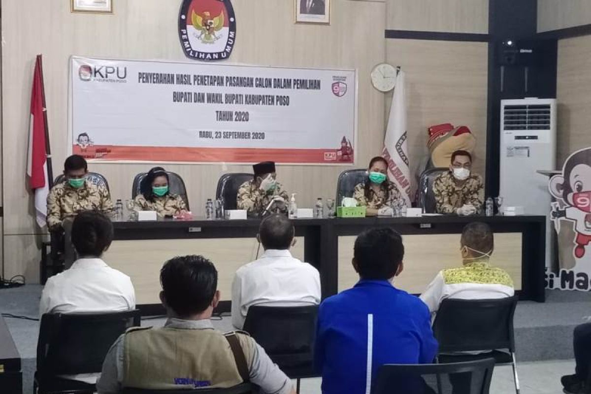 KPU Poso  tetapkan tiga pasangan calon bupati