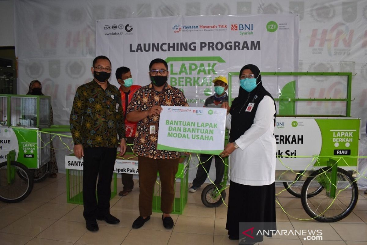 IZI Riau dan Yayasan Hasanah Titik BNI Syariah,  kolaborasi melalui Program Lapak Berkah