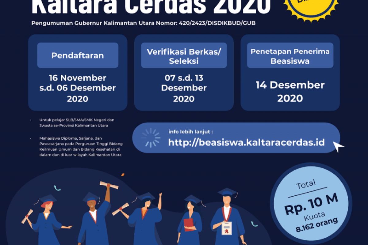 Pendaftaran Kaltara Cerdas 2020 Dibuka