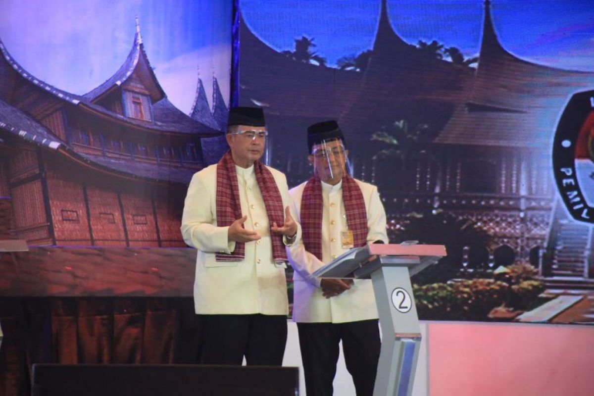 Di Debat Pilgub Sumbar Nasrul Abit-Indra Catri ucapkan terima kasih kepada Ketum DPP Gerindra