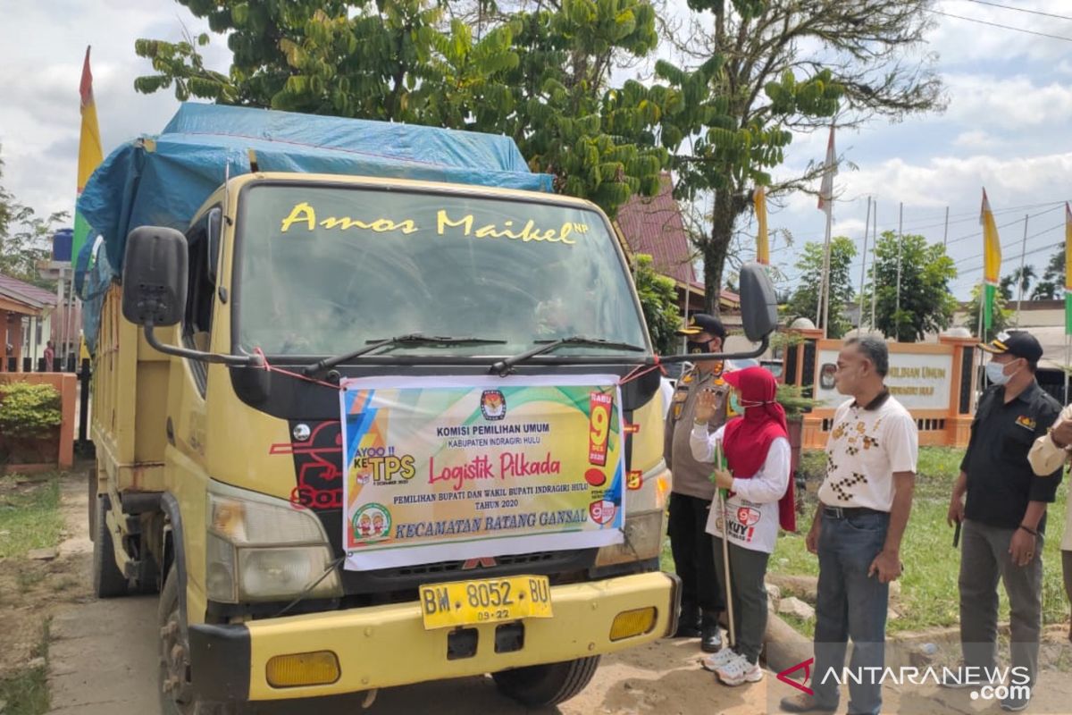 16 truk logistik pilkada Inhu mulai disitribusikan