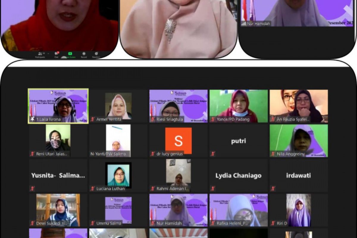 Salimah Sumbar gelar webinar lebih dekat dengan istri calon gubenur