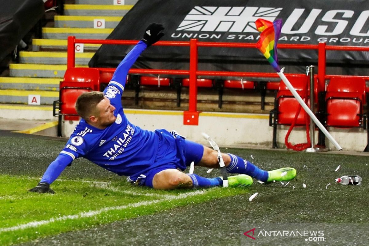 Gol menit akhir Vardy bawa Leicester kemenangan atas Sheffield United