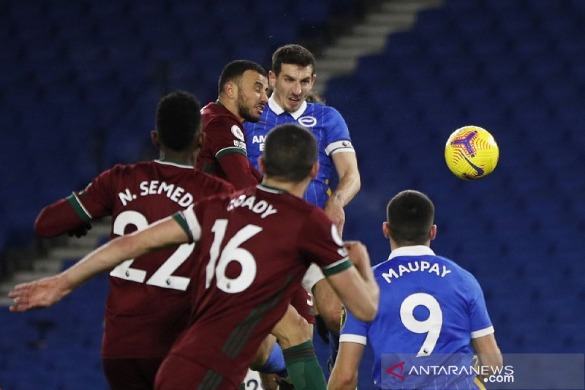 Brighton dan Wolverhampton berbagi poin selepas lewati hujan enam gol