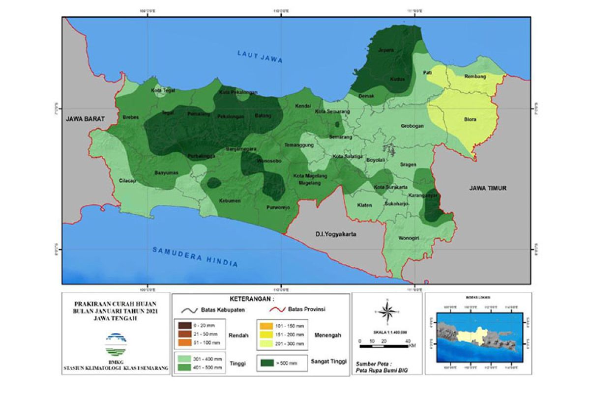 Jateng selatan diprakirakan masuki puncak musim hujan