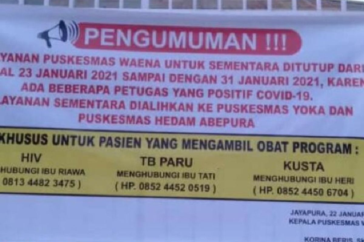 Dua puskesmas di Kota Jayapura ditutup akibat nakes positif terpapar COVID-19