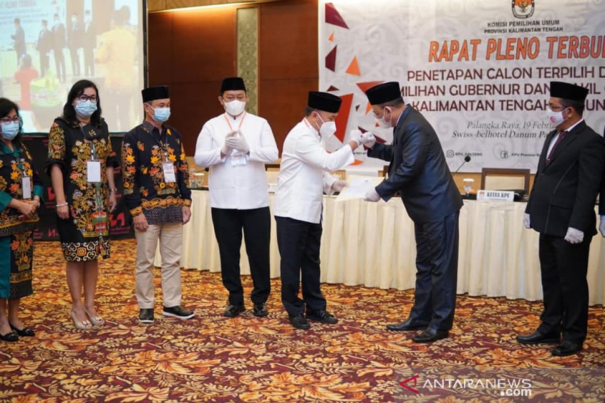 Sugianto-Edy ditetapkan sebagai paslon terpilih pemenang Pilkada Kalteng 2020