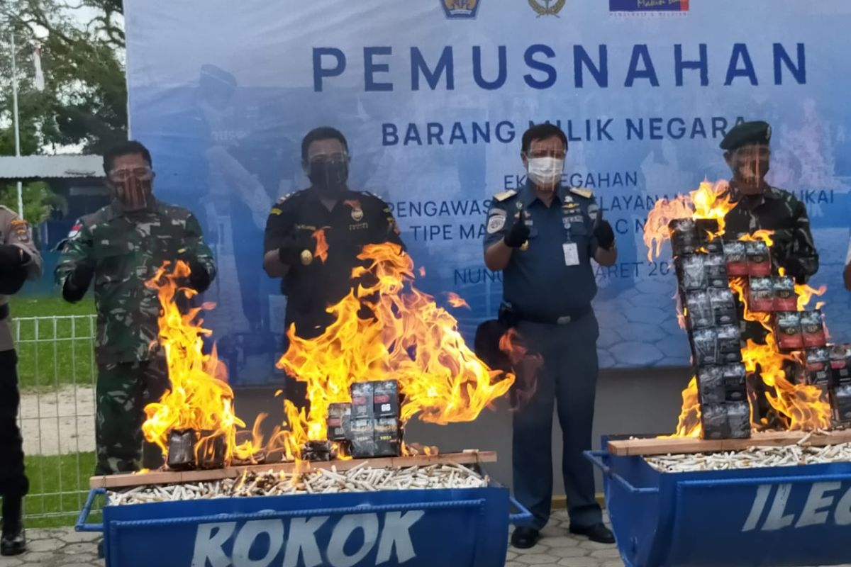 Bea Cukai Nunukan musnahkan berbagai jenis barang sitaan