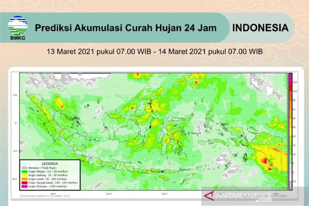 BMKG prakirakan hujan lebat di sejumlah daerah di Indonesia di antaranya NTB