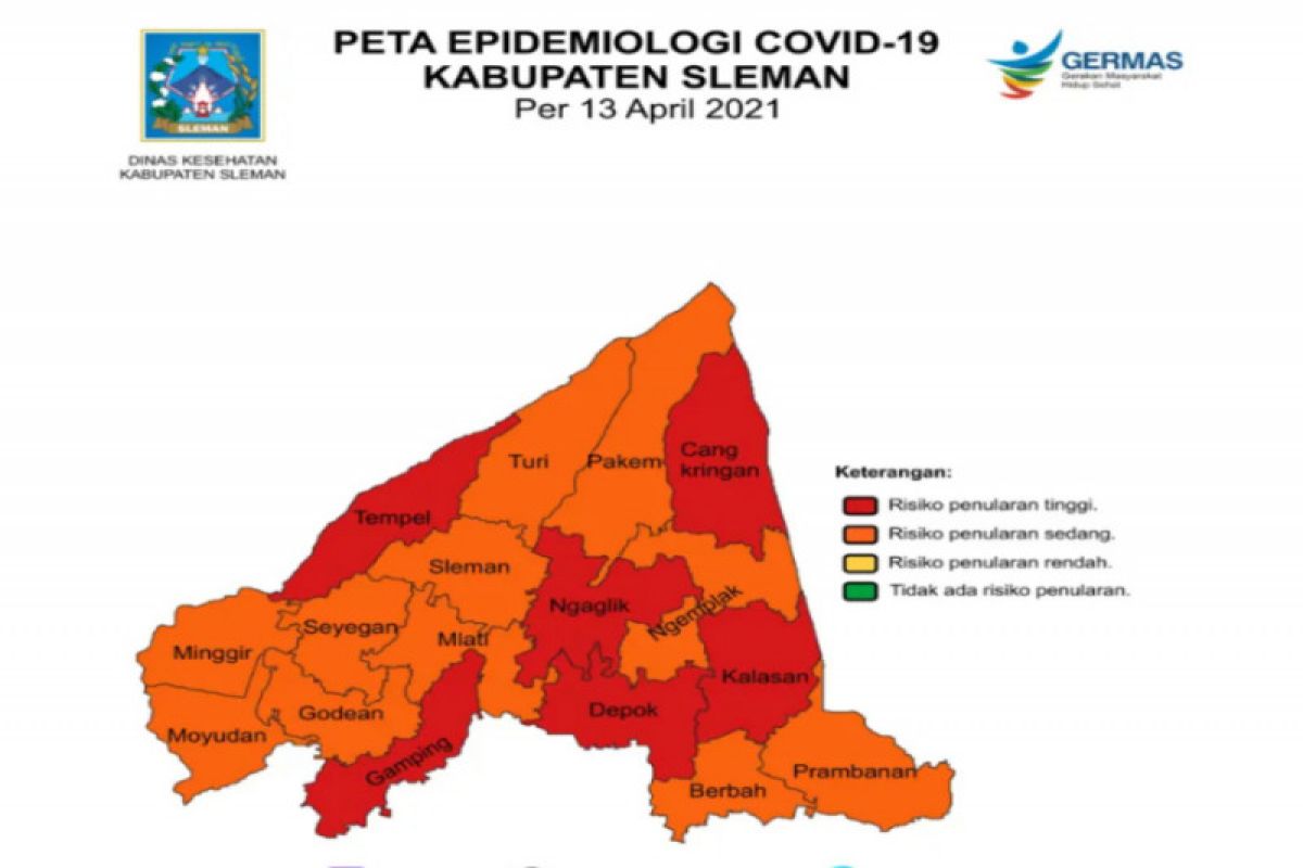 Dinkes: Enam kecamatan di Sleman masih zona merah COVID-19 - ANTARA ...