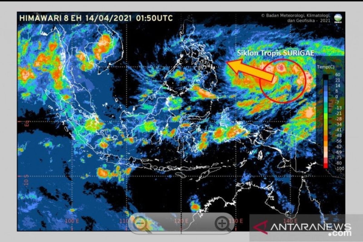 24 jam ke depan Siklon Tropis Surigae melemah dan jauhi Indonesia, ini dampaknya menurut BMKG