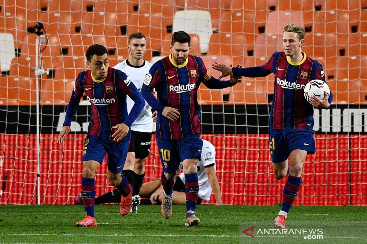 Barcelona jaga peluang juara usai kalahkan  Valencia 3-2