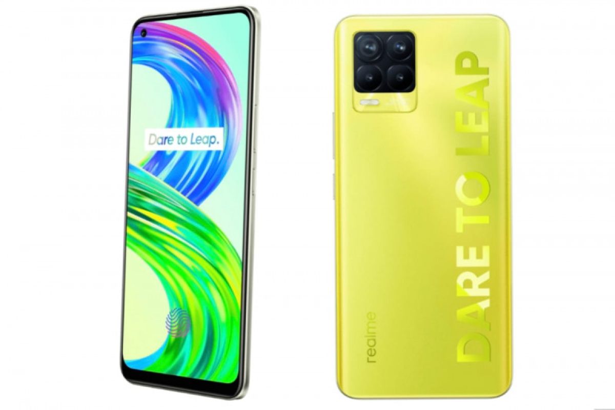 Realme 8 Pro warna lluminating Yellow bercahaya dalam gelap