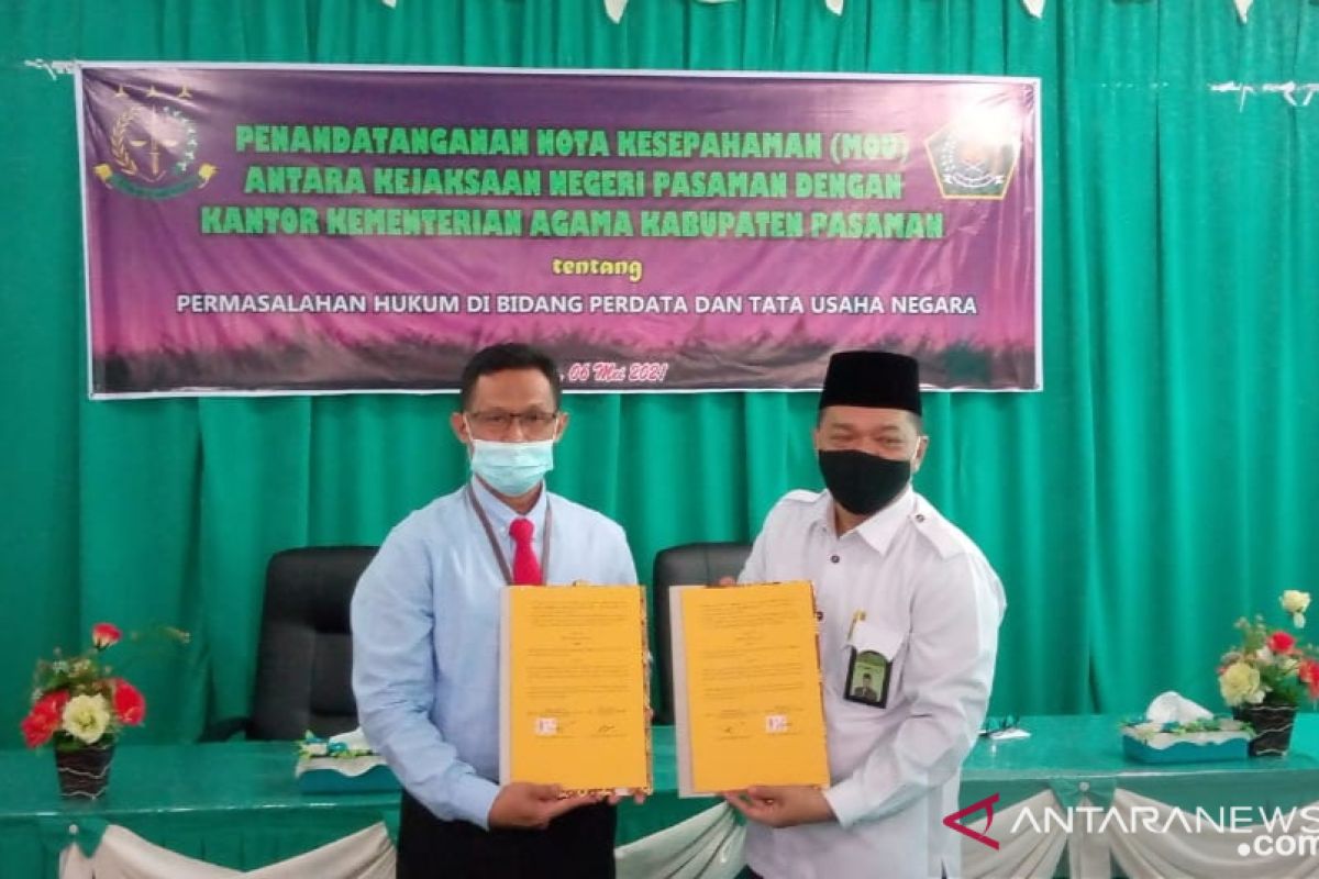 Kemenag-Kejari Pasaman tandatangani MoU perdata dan tata usaha negara