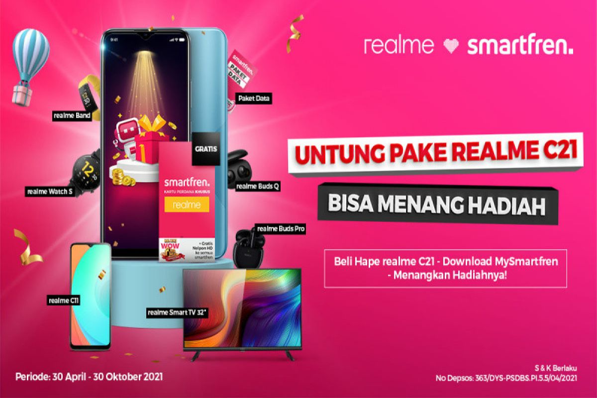 Pakai Smartfren di Realme C21 dapat lebih banyak hadiah