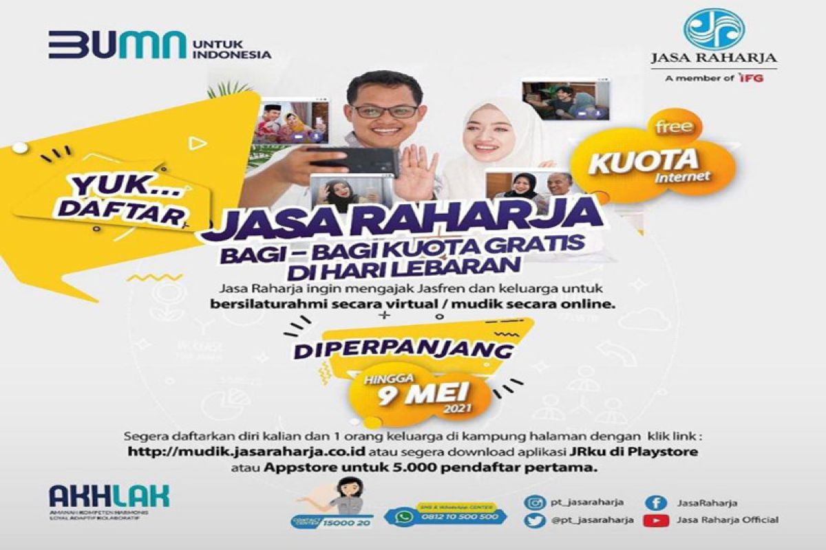 Yuk buruan.... Pendaftaran mudik online gratis Jasa Raharja diperpanjang