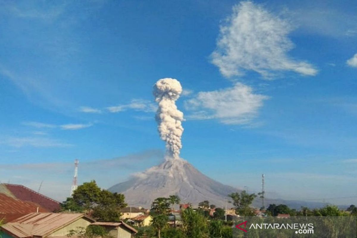 Sinabung luncurkan abu vulkanik setinggi 2.500 meter