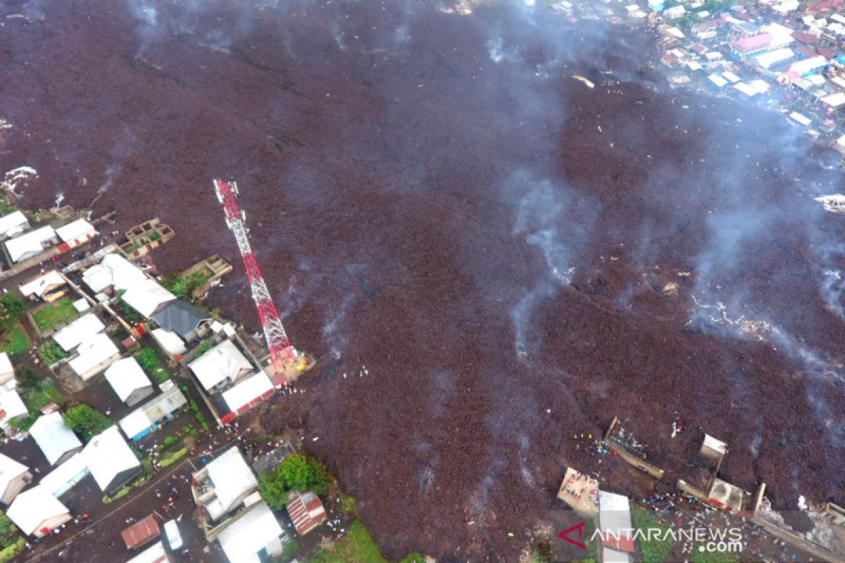 Sekitar 20.000 orang kehilangan rumah akibat letusan gunung di Kongo