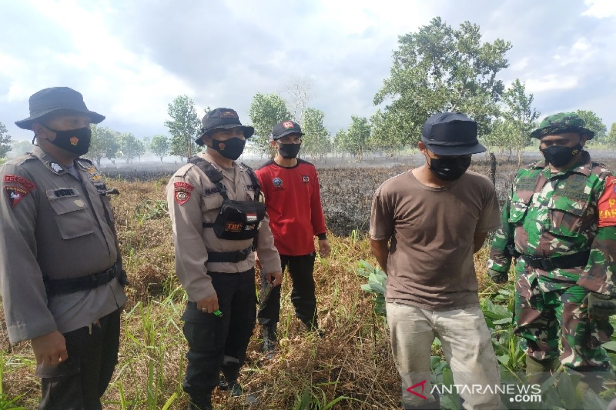 Polisi amankan seorang pria diduga pembakar lahan di Sampit