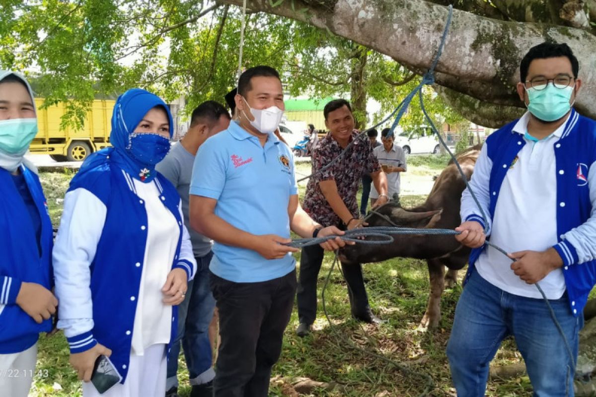 Partai Demokrat dan PWI Kampar kurban bersama