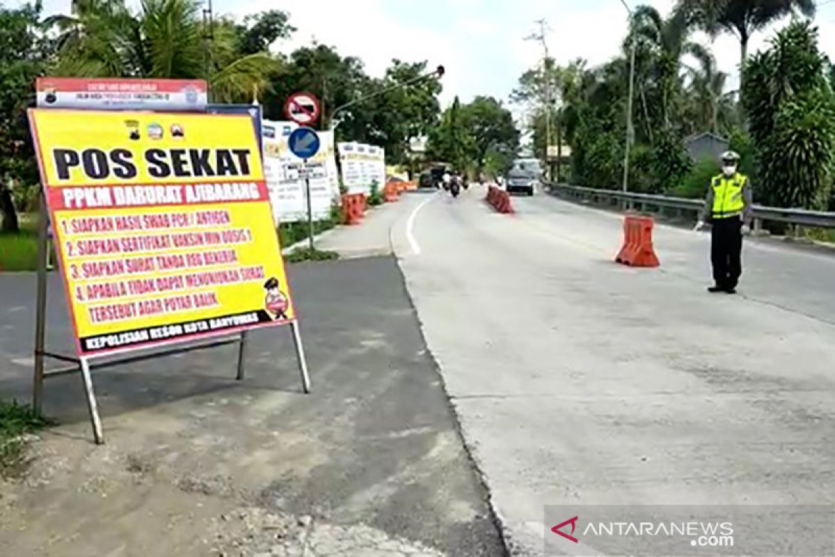 Polresta Banyumas tetap terapkan penyekatan selama perpanjangan PPKM