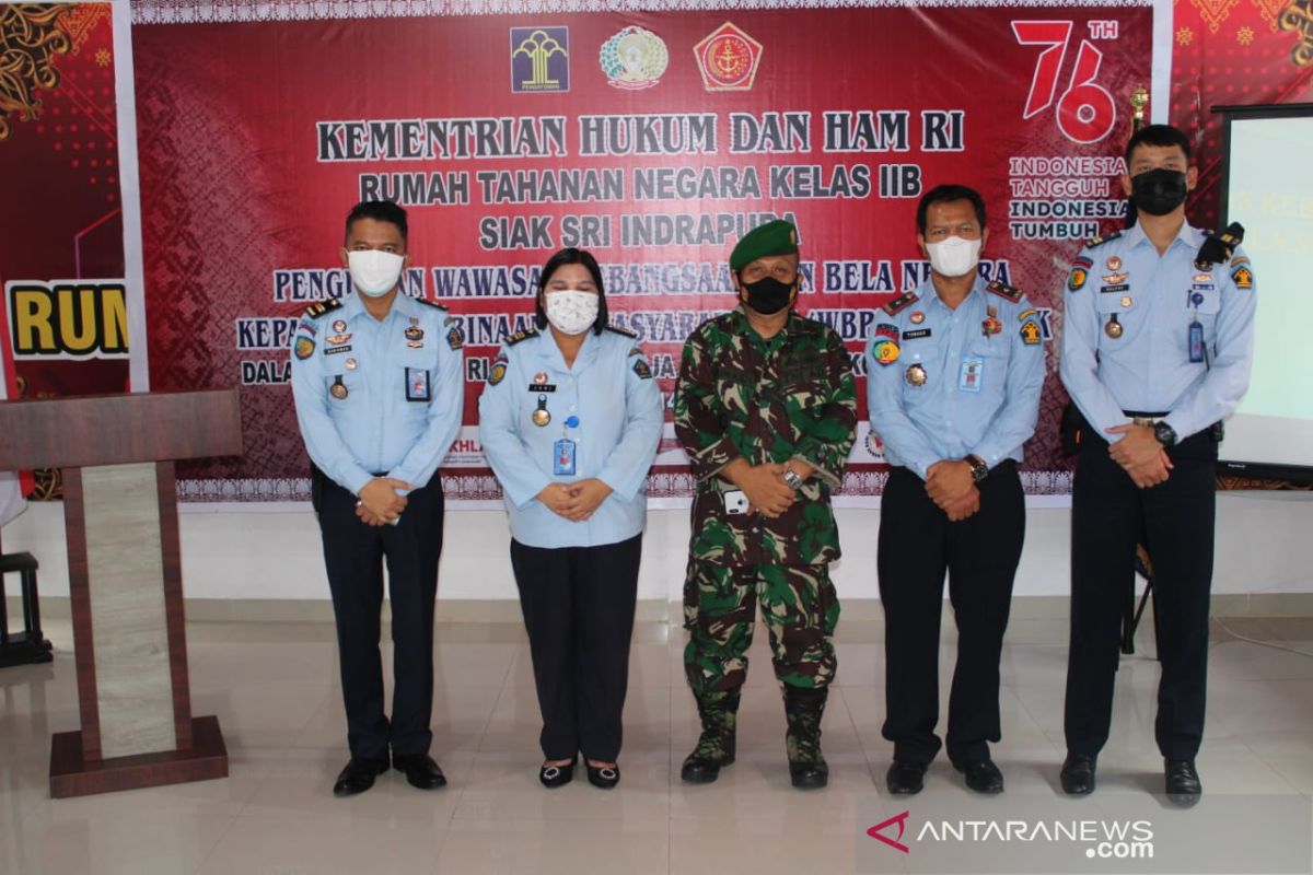 Warga binaan di Rutan Siak dibekali wawasan kebangsaan dan bela negara