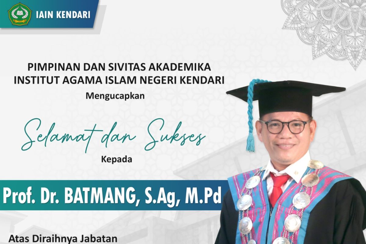 Wakil Rektor II IAIN Kendari, Dr Batmang Raih Gelar Profesor