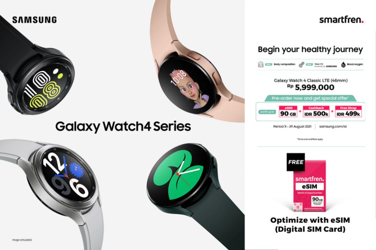 Baru, Smartfren eSIM untuk Samsung Galaxy Watch4 Classic LTE