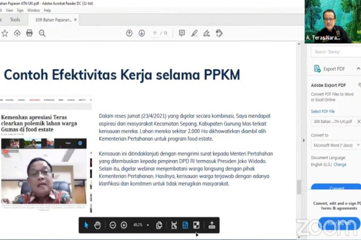 Teras: Internet jadikan reses DPD di masa PPKM semakin efektif