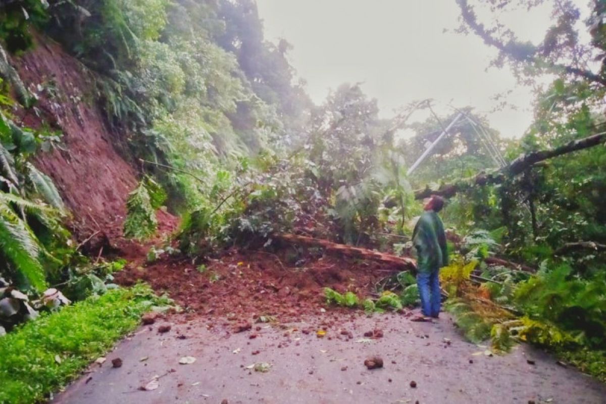 Jalan kabupaten di Malampah tertimbun longsoran