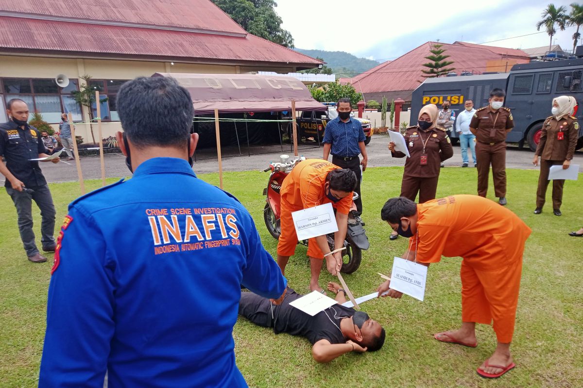 Polisi di Pasaman gelar rekonstruksi dugaan penganiayaan mengakibatkan seorang meninggal