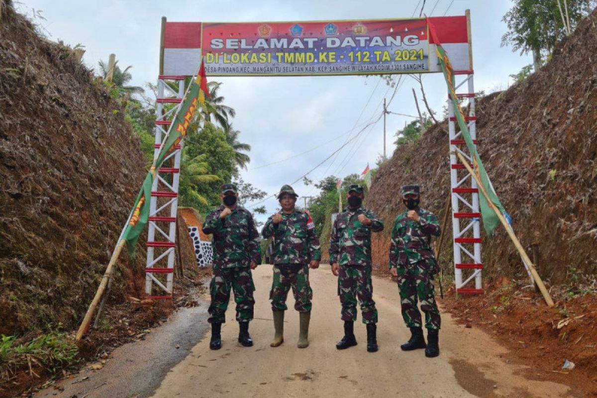 Tim Wasev Kodam XIII/Merdeka Tinjau TMMD ke-112 Kodim Sangihe