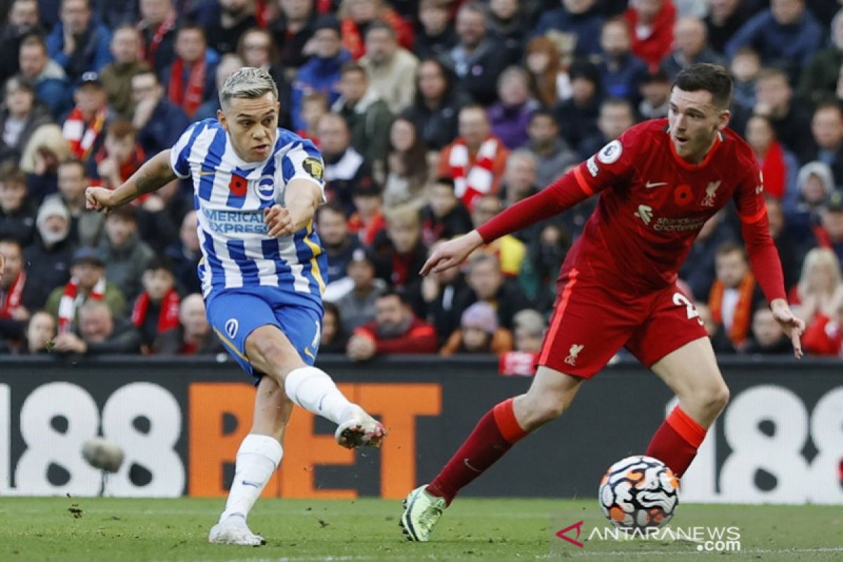 Liga Inggris, Liverpool buang keunggulan dua gol saat ditahan imbang Brighton 2-2