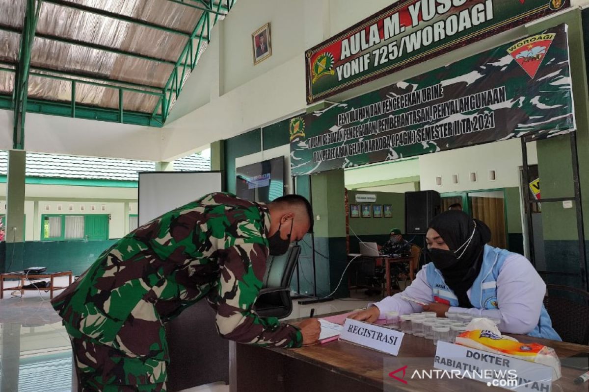 BNN Sultra tes urine puluhan personel Yonif 725/Woroagi