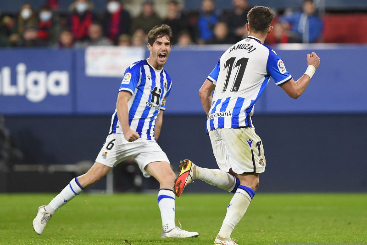 Liga Spanyol- Kalahkan Osasuna 2-0, Real Sociedad puncaki klasemen