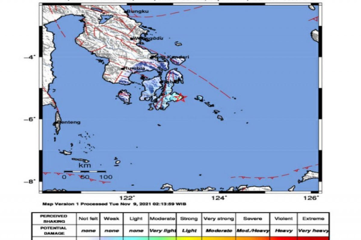 Gempa kedalaman 13 km guncang wilayah Lasalimu Buton