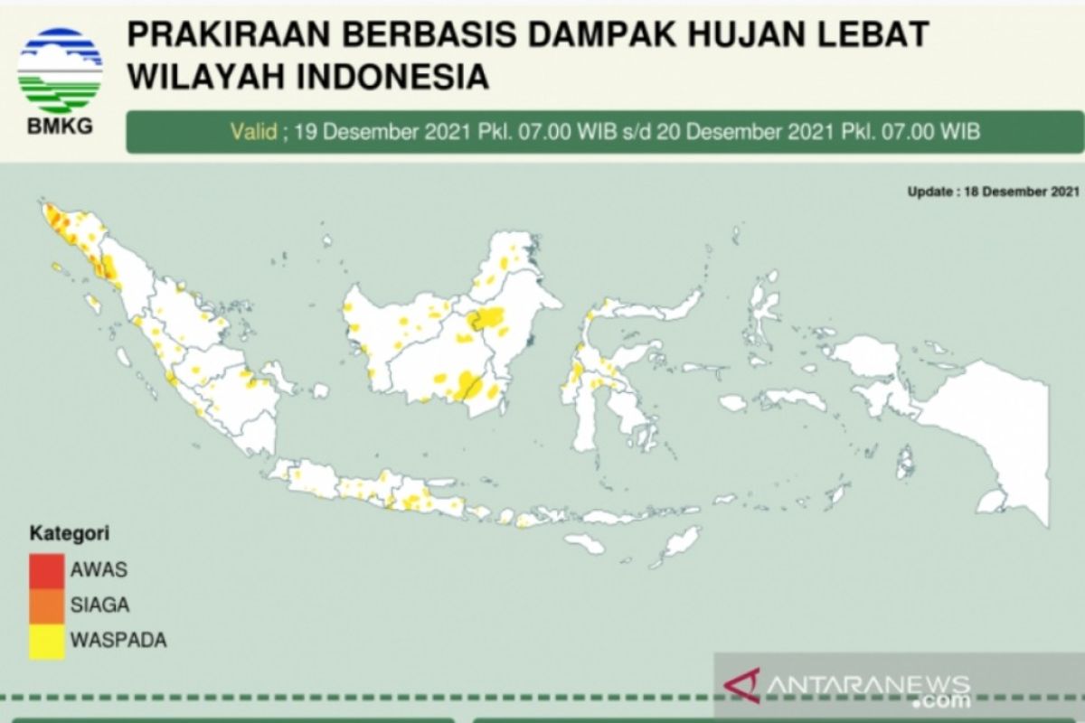 Waspada, prakirakan potensi hujan lebat dan angin kencang, termasuk Kaltara