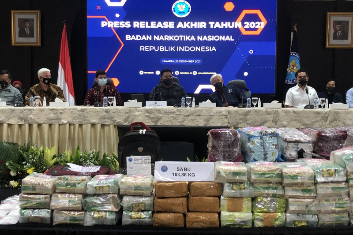 Sepanjang 2021, BNN sita 115,1 ton ganja dan 3,3 ton sabu-sabu