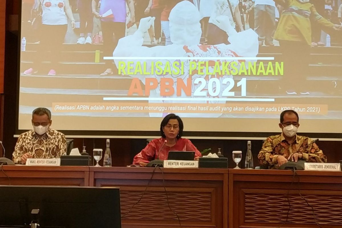 Sri Mulyani: Realisasi defisit APBN 2021 menurun jadi 4,65 persen