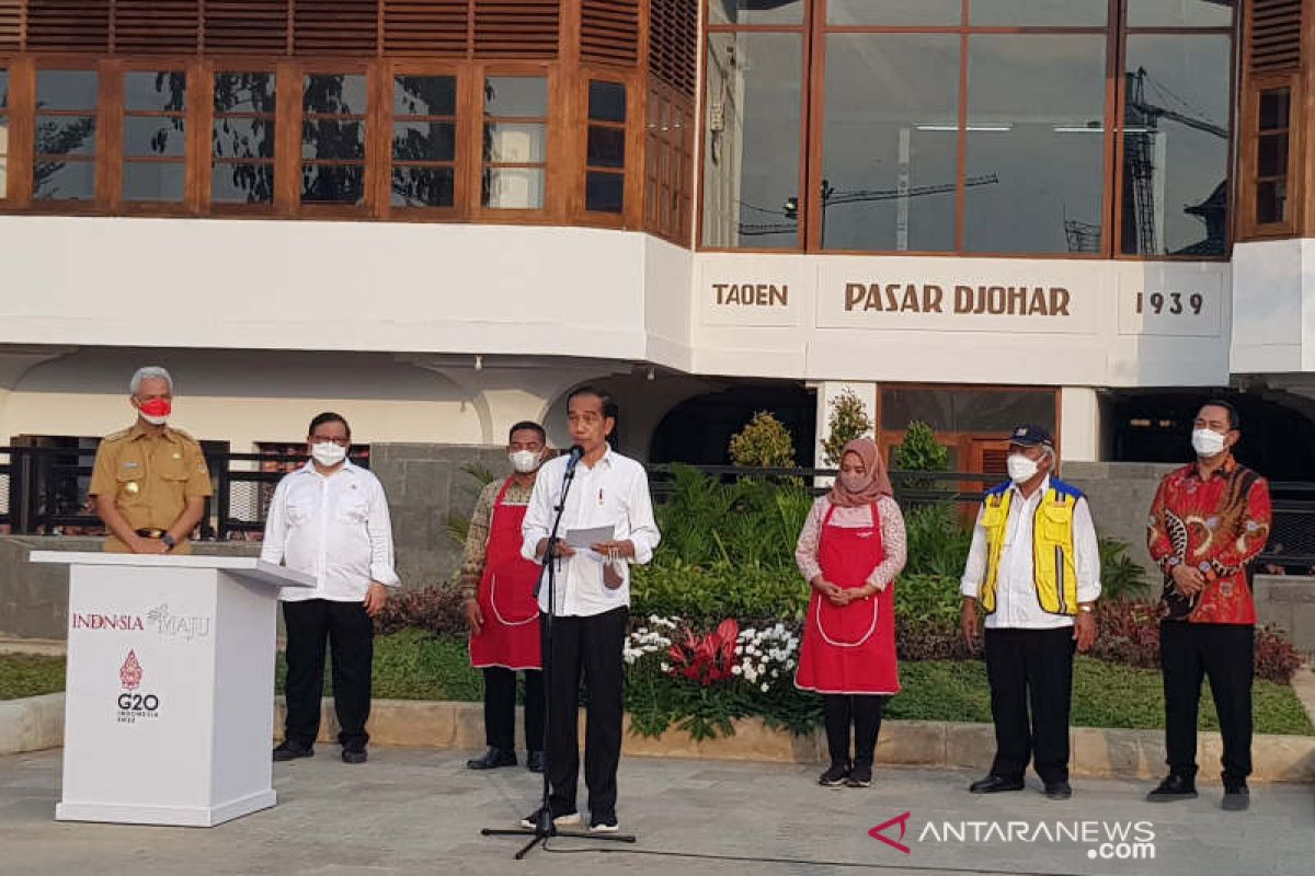 Presiden Jokowi resmikan Pasar Johar Semarang