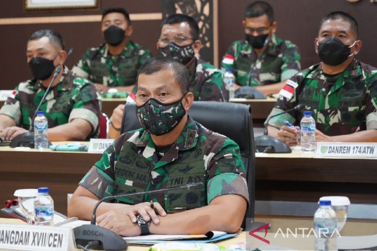 Pangdam XVII/Cenderawasih rapat virtual penanganan COVID-19 dengan Presiden Jokowi